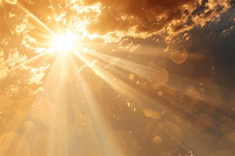 Premium Photo | A golden sunray with sun flares in the style of light ...