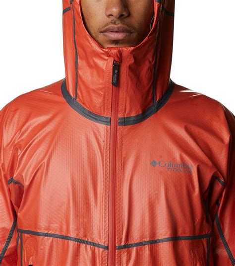 Mens Outdry Extreme Mesh Hooded Shell Rain Jacket Red Quartz | Columbia Sportswear