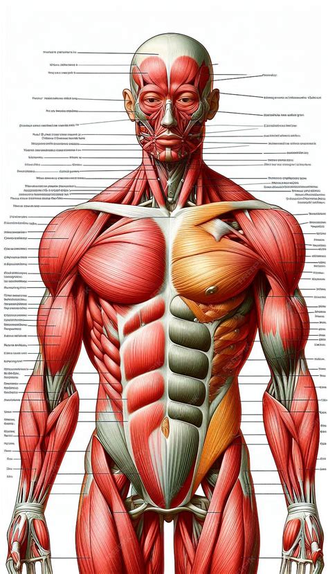 Premium Photo | A poster of a muscular man with the muscles labeled as ...