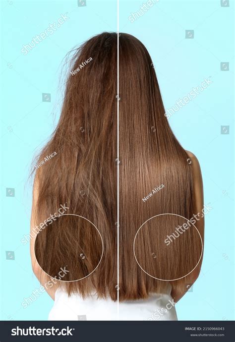 Woman Before After Washing Hair Moisturizing Stock Photo 2150966043 ...