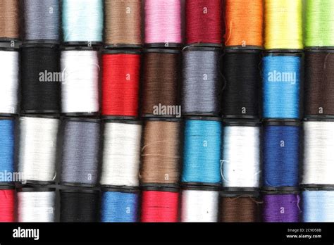 Many multi colored spool hi-res stock photography and images - Alamy