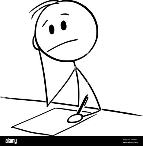 Man writing sitting table Stock Vector Images - Alamy