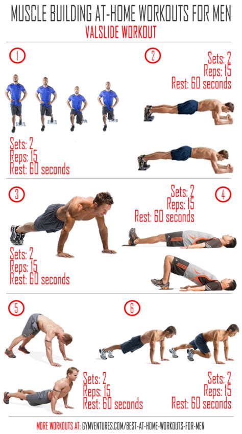 At Home Workouts for Men - 10 Muscle Building Workouts | Workout plan ...
