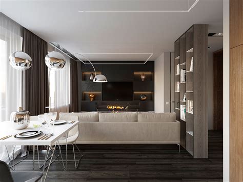 Minimalist style interior design on Behance