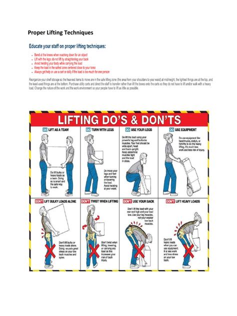 Proper Lifting Techniques | PDF