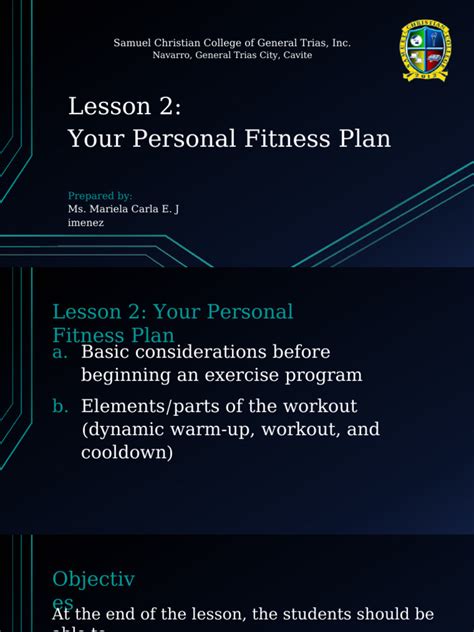 2 Your Personal Fitness Plan | PDF