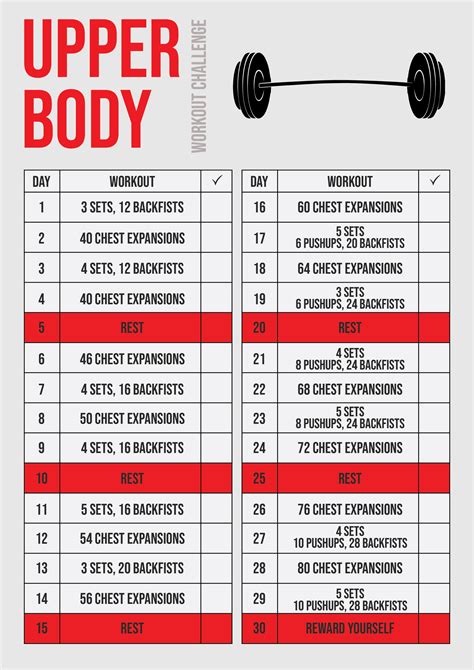 Chest Workout Chart Pdf
