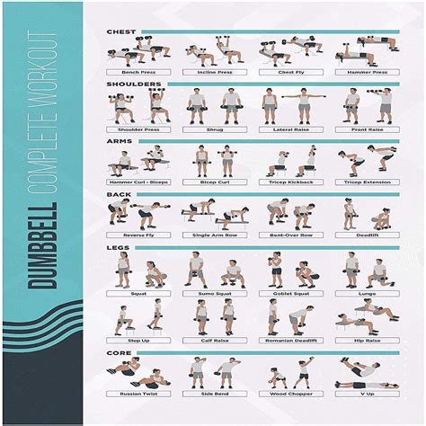 Palace Learning Dumbbell Workout Exercise Poster Free Weight Body ...