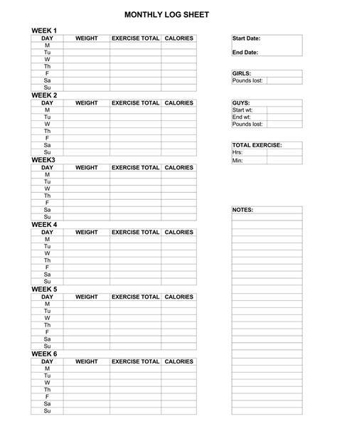 Fitness Progress Chart Pdf | EOUA Blog