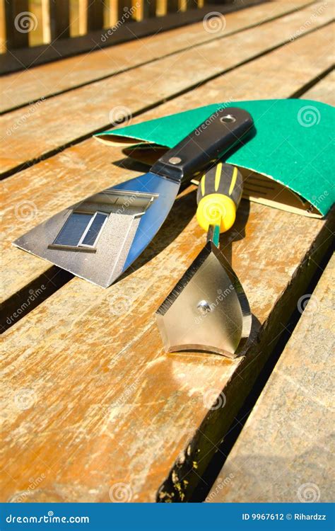 Pre-painting Preparation Tools Stock Photo - Image of hand, brown: 9967612