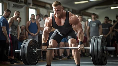 Premium AI Image | Powerlifter attempting a heavy deadlift at a competition