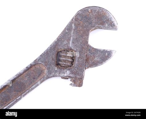 adjustable spanner on a white background Stock Photo - Alamy