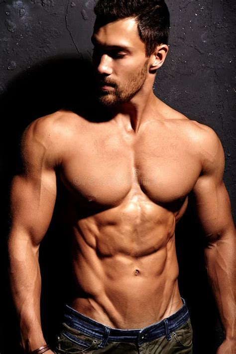 Strong Healthy Handsome Athletic Man Stock Image - Image of muscular ...