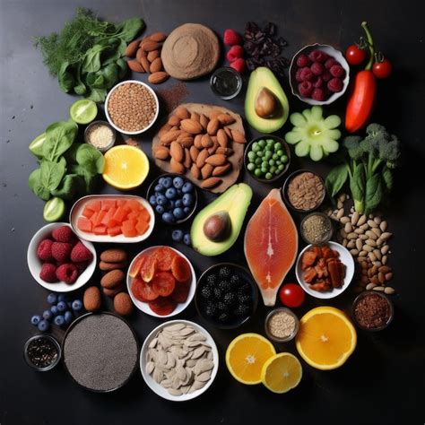 Premium Photo | A variety of healthy eating foods without