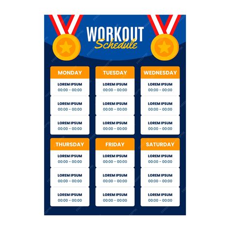 Premium Vector | Flat design workout routine schedule template