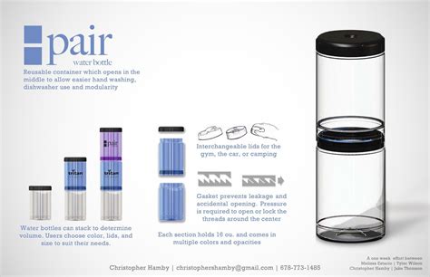 Reusable Modular Water Bottle by Christopher Hamby at Coroflot.com
