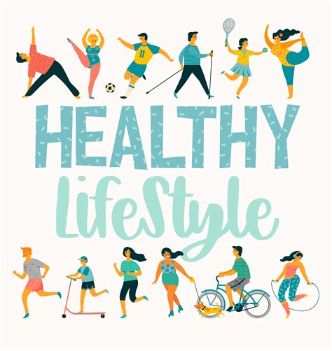 Vector tempale with people leading an active healthy lifestyle. 634289 ...