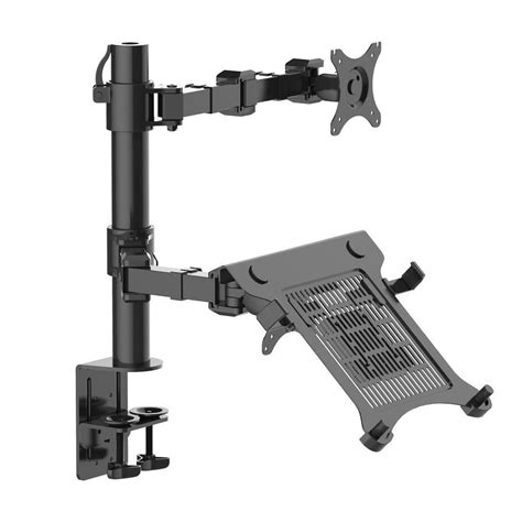 FLEXIMOUNTS 2-in-1 Dual Monitor Arm Desk Mount Laptop Stand Fits 10 in ...