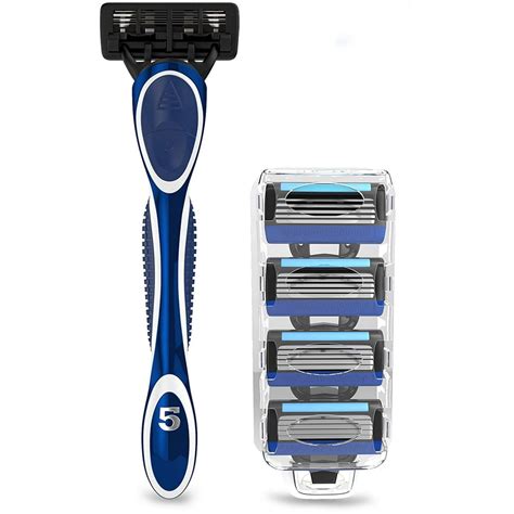 5 Blade Razors for Men with Dual Lubrication and Precision Trimmer Men ...