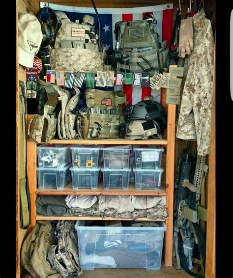 storing army gear | Tactical gear storage, Tactical gear, Tactical gear ...