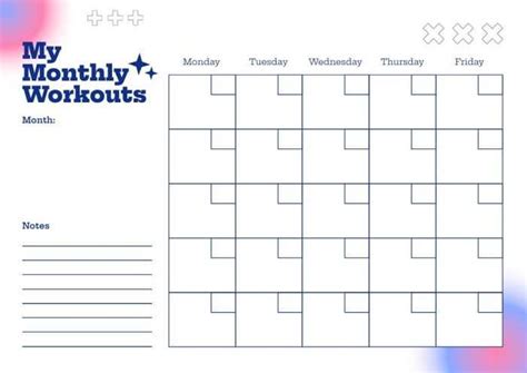 Download Your Free Printable Workout Calendar Template for Effective ...