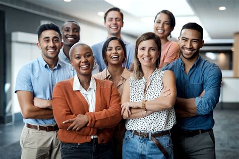 Diversity, Portrait of Happy Colleagues and Smile Together in a Office ...
