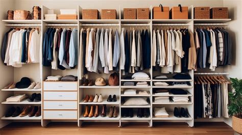 Premium Photo | A Photo of a Neatly Arranged Closet with Organized ...