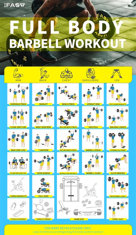 Full body barbell workout infographic – Artofit