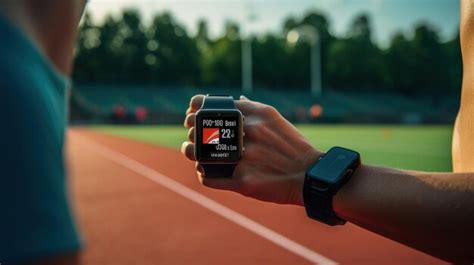 Premium Photo | Athlete Monitoring RealTime Stats on Track