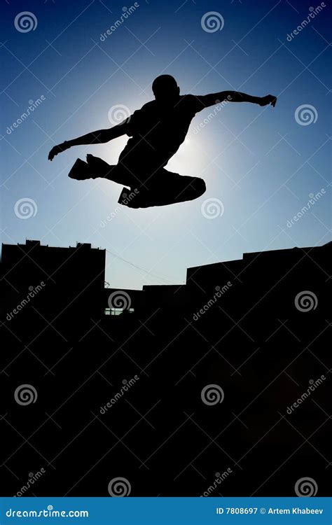 Dynamic jump stock image. Image of exult, dusk, jump, friend - 7808697