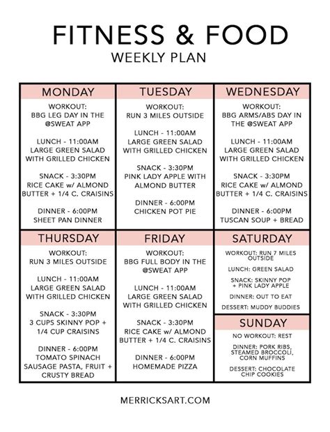Monday Workout Schedule