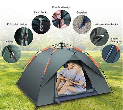 3-4 Person Automatic Portable Folding Family Camping Tents Waterproof ...