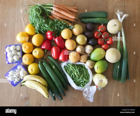 Rich selection of vegetables and fruits Stock Photo - Alamy