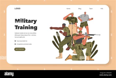 Military Training concept. Soldiers in combat gear moving stealthily ...