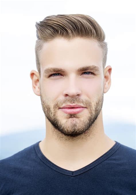Upset Man. Product Presentation, Handsome Man With Beard And Stylish Hair Stock Image - Image of ...