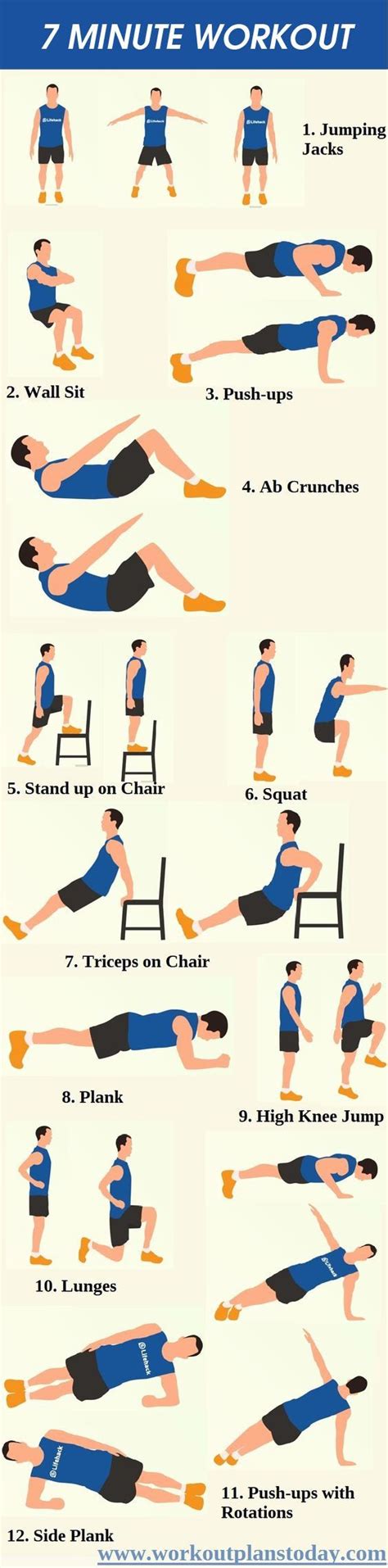 Quick 7 Minute Workout Schedule To Help You Stay Fit | 7 minute workout, Fitness, Fitness body