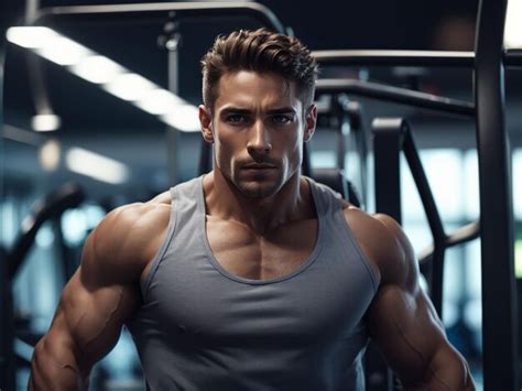 Premium Photo | Attractive fit man working out at the gym