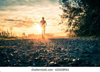 Man Trail Running Sunrise Stock Photo 633358961 | Shutterstock