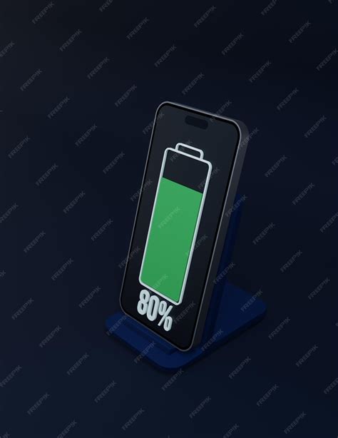 Premium Photo | Wireless Smartphone Battery Charging Percentage Indicator Symbol 80 Percentage ...