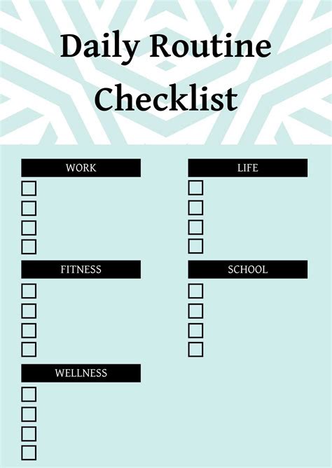 Printable Create Daily Routine Checklist