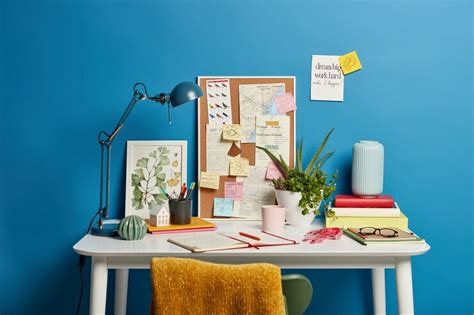 Free Photo | Creative workplace with no people, opened notepad, desk ...