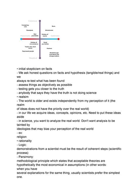 Initial skepticism - Need to put these ideas aside in science, you want to analyze the real ...