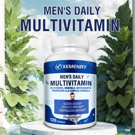 MEN'S DAILY MULTIVITAMIN - Contains 35 Essential Vitamins and Minerals ...