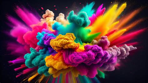 Colorful Powder Cloud, Digital Wallpaper, Background in 8k Quality ...