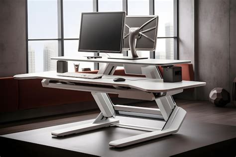 Premium AI Image | Ergonomic Office Setup with a SitStand Desk