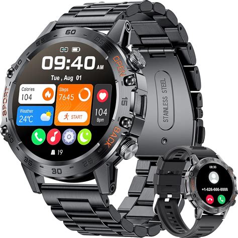 Amazon.com: Military Smart Watch for Men (Answer/Make Call), 1.39'' DIY ...