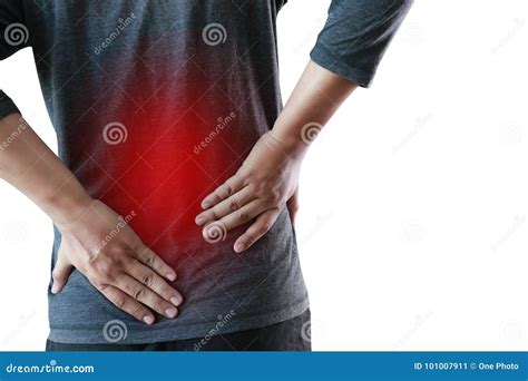 Young Man Feeling Suffering Lower Back Pain Pain Relief Concep Stock Image - Image of back ...