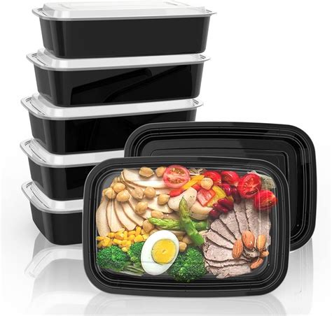 Amazon.com: Goiio Meal Prep Containers, 5Pack 38OZ Food Storage ...