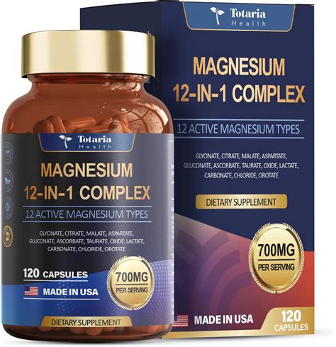 Amazon.com: Totaria Magnesium Complex 700mg 12 in 1 Magnesium ...
