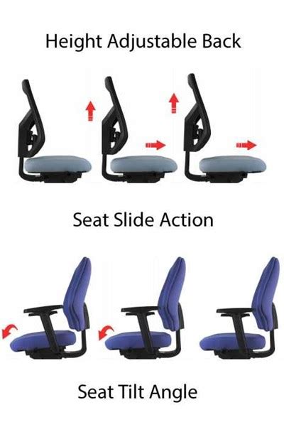 Ergonomic Office Chair -Ratchet Back &amp; Seat Tilt With Slide - Chiro Support